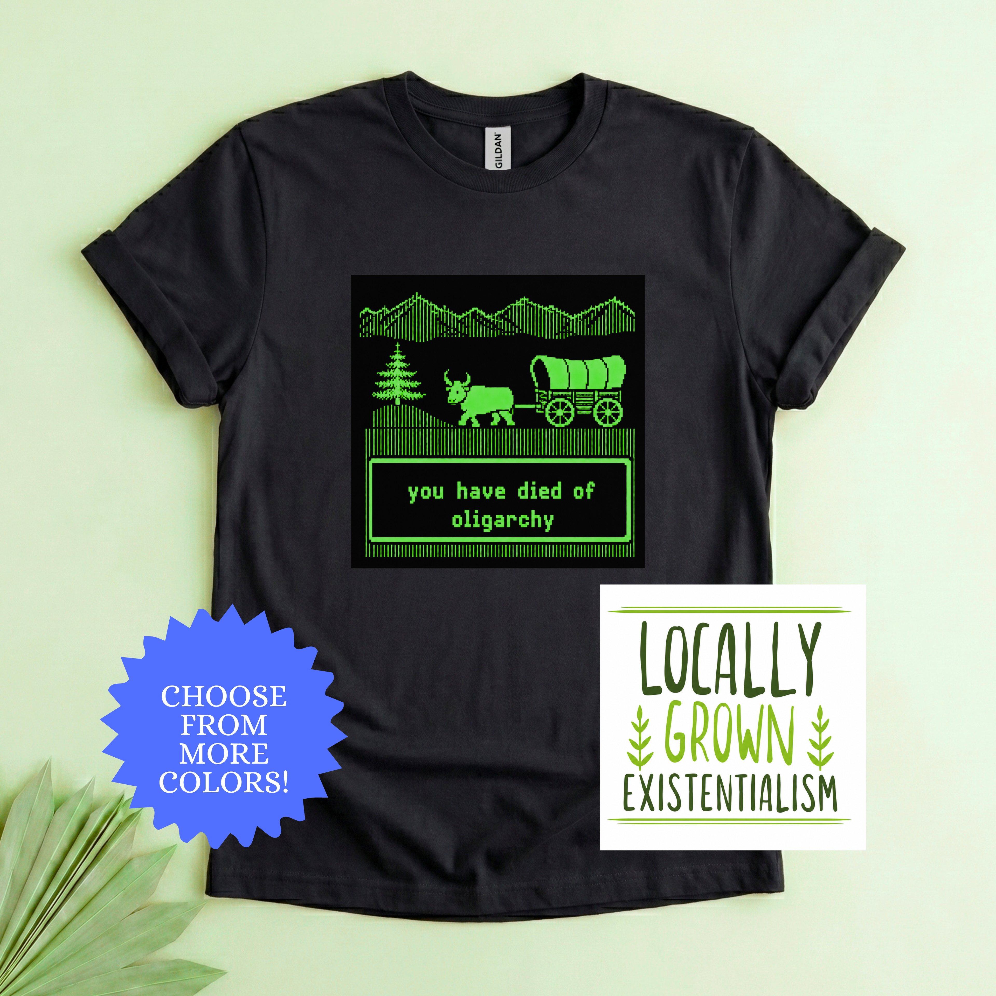You Have Died Of Oligarchy Shirt | Retro Pixel Art Political Humor Tee | Vintage Gaming Meme | Eat The Rich | Anti-Billionaire Funny Tee