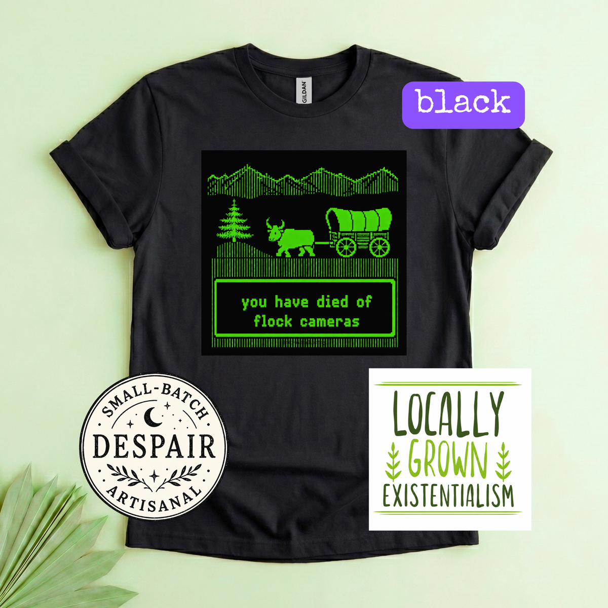You Have Died Of Flock Cameras Shirt | Retro Pixel Art Privacy Rights Tee | Vintage Gaming Meme | Anti-Surveillance Humor