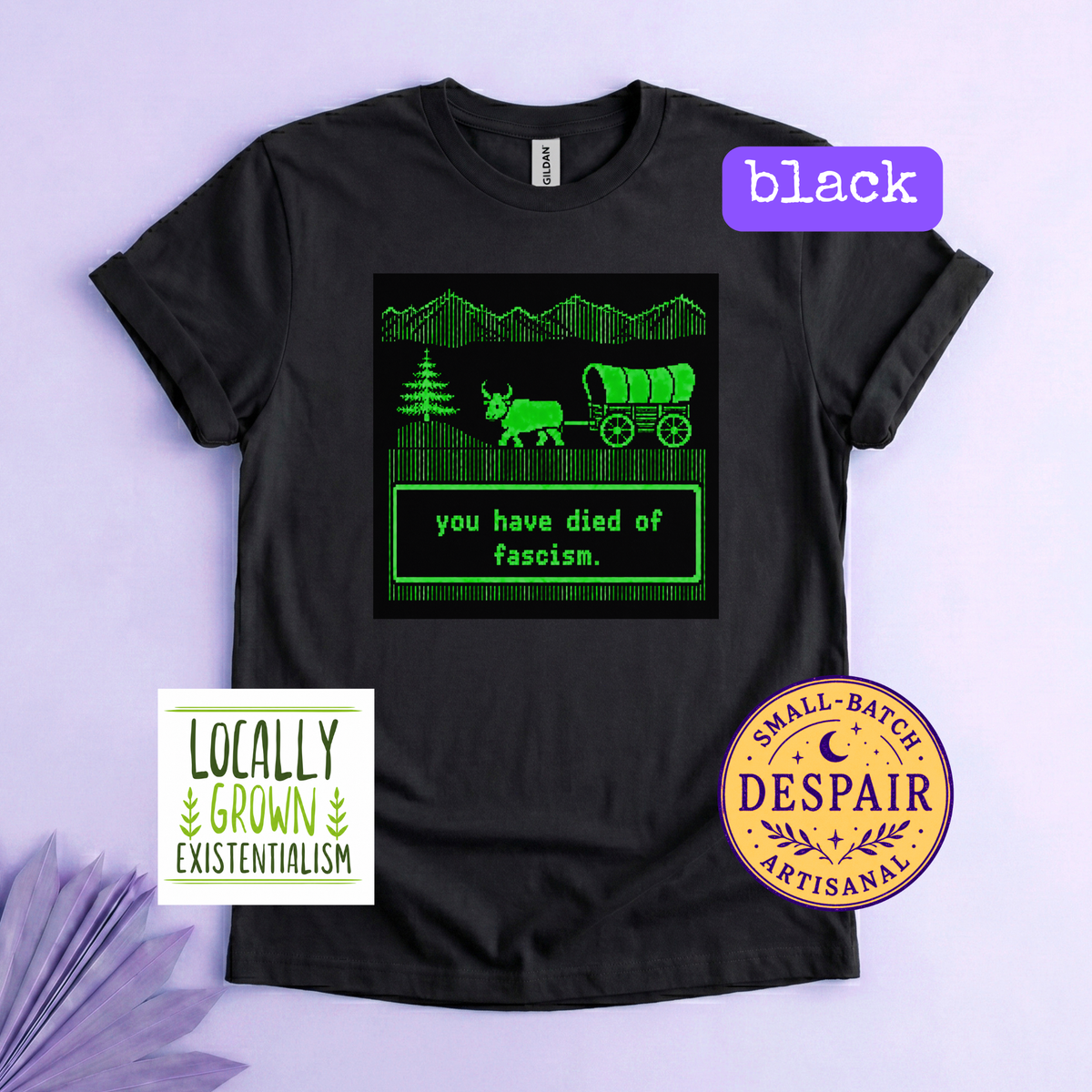 You Have Died Of Fascism Shirt | Retro Pixel Art Political Humor Tee | Vintage Gaming Meme | Anti-Fascist Gift - Plus size up to 5x