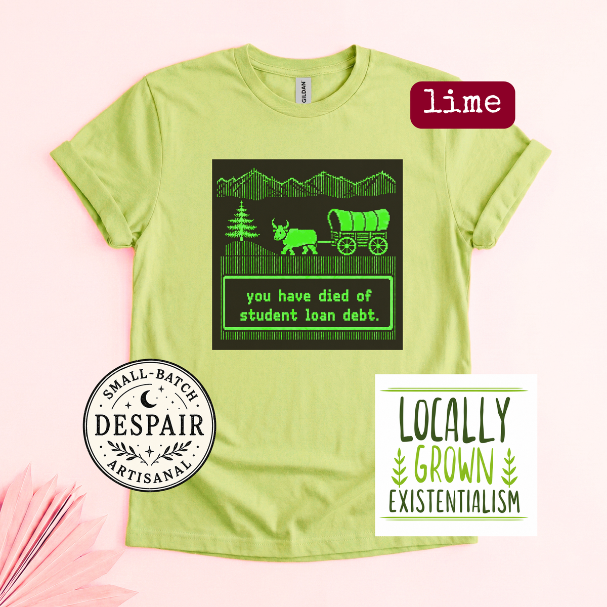 You Have Died Of Student Loan Debt Shirt | Retro Pixel Art Funny Millennial Tee | Vintage Gaming Meme | Student Debt Humor Gift